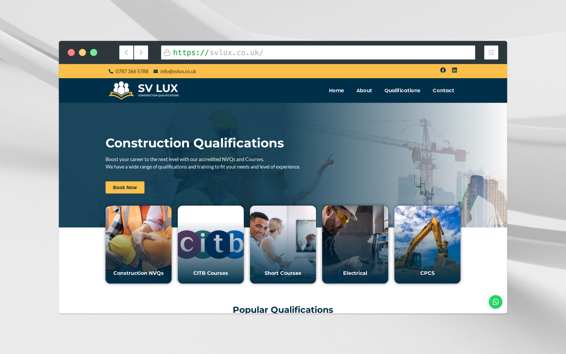Qualification Provider Business Website